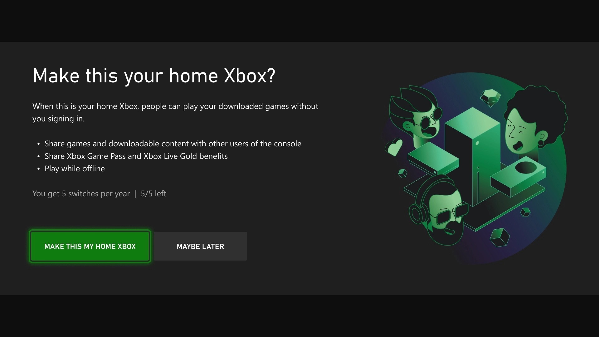 Xbox partage compte
