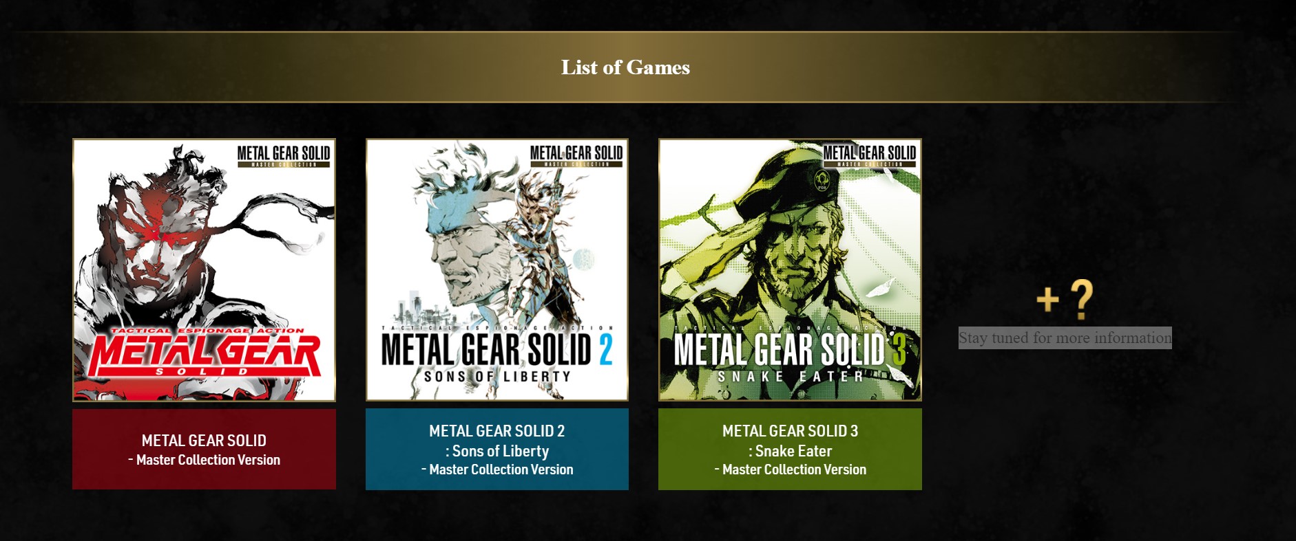 MGS collection PS5