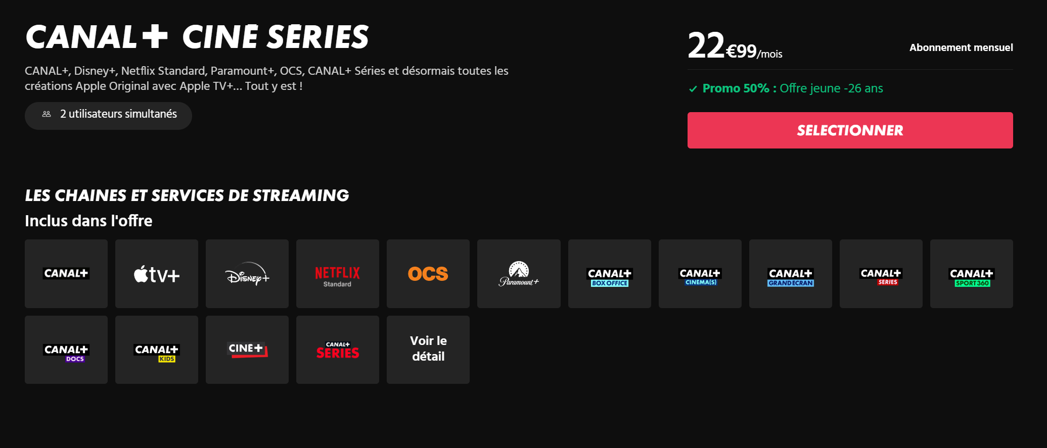 canal+ cine series offre