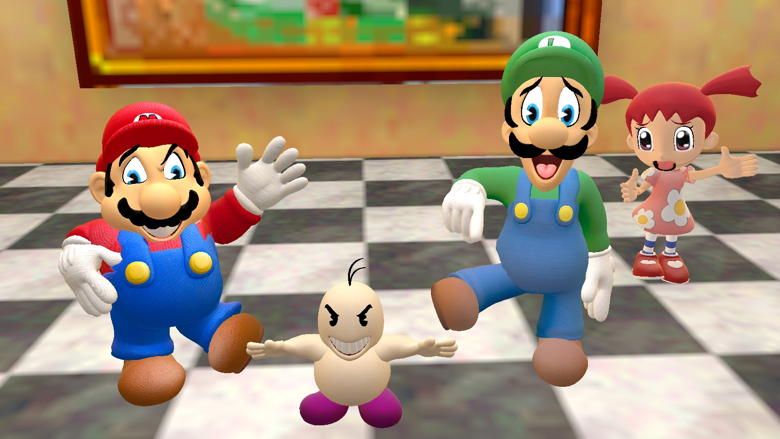 Les personnages de Mario, Luigi et Animal Crossing dans une création Garry's Mod.
