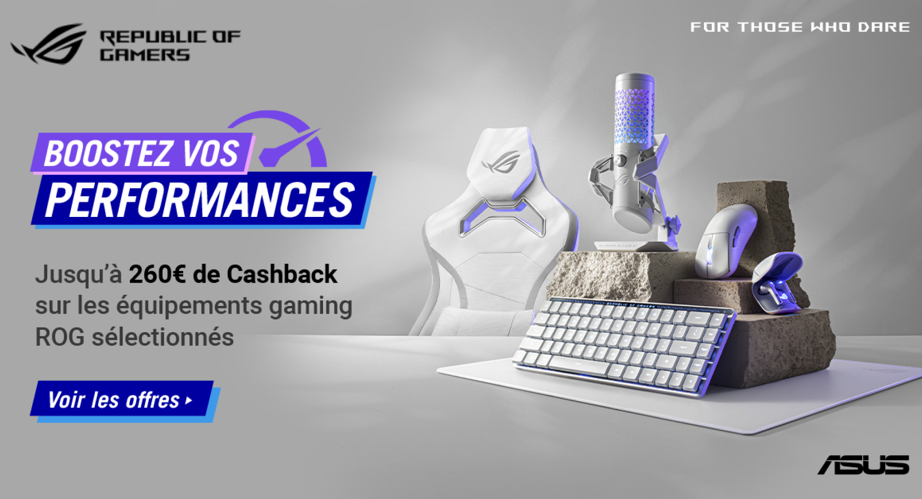 ASUS vous offre jusqu'à 260 € de cashback sur les produits