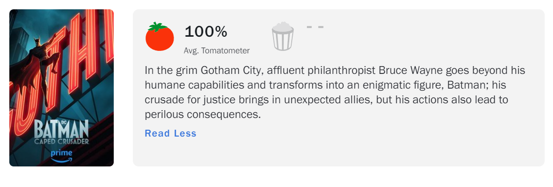 batman caped crusader rotten tomatoes