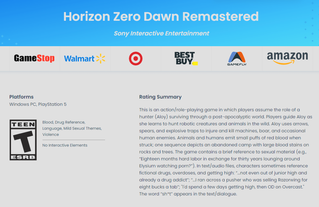 Horizon Zero Dawn Remastered