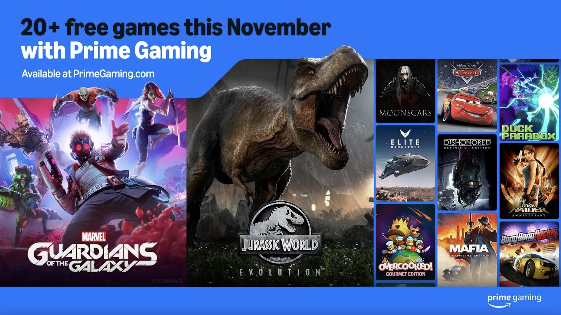 Les nouveautés de novembre 2024 sur Prime Gaming.