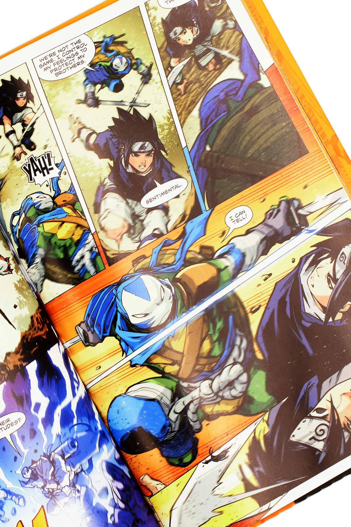 Planche du comic book TMNT x Naruto.