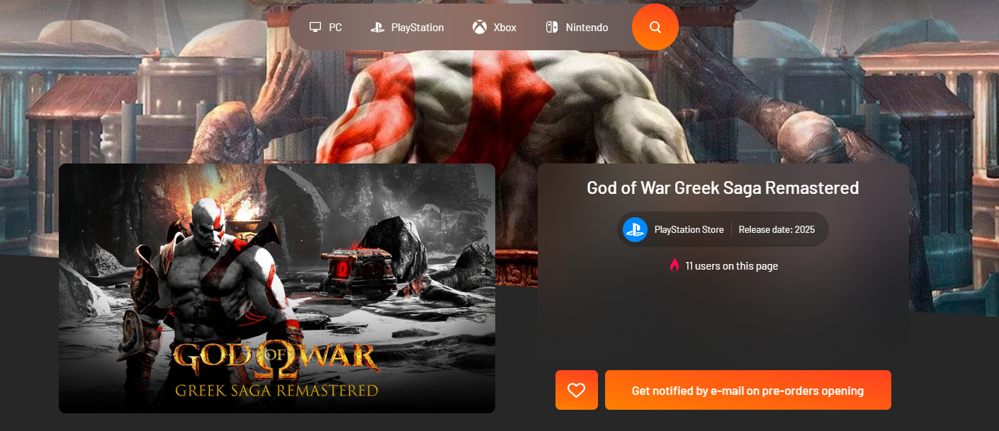 Leak Instant Gaming God of War Greek Saga Remastered