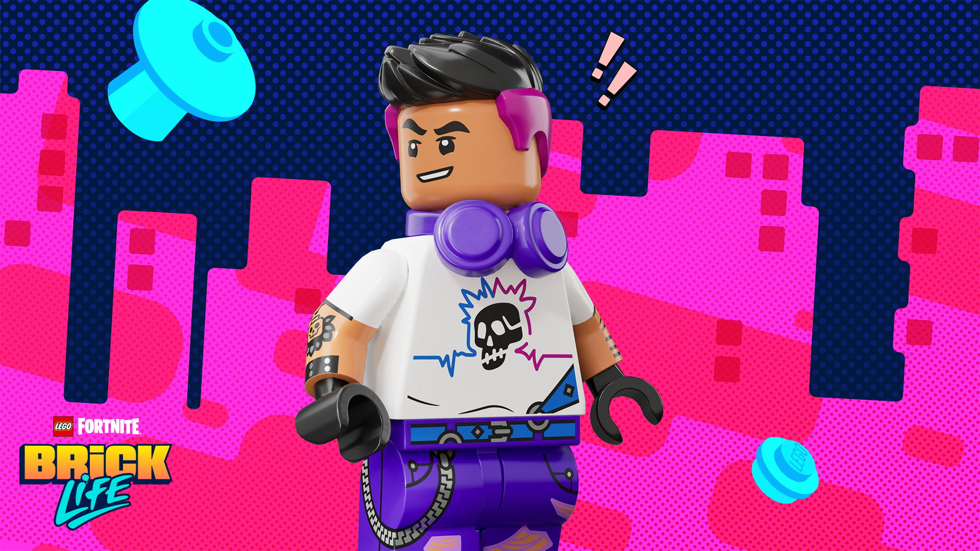 Riff Kahele, un des skins disponibles dans LEGO Fortnite Brick Life.