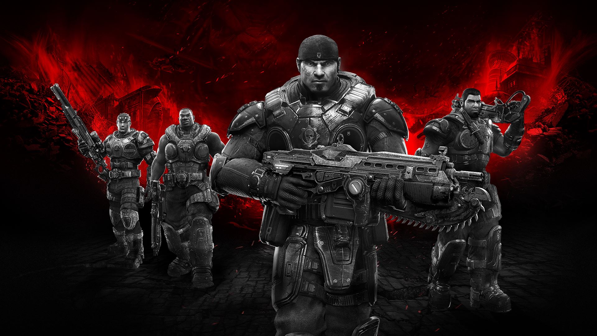 Key art de l'édition Ultimate de Gears of War 1.