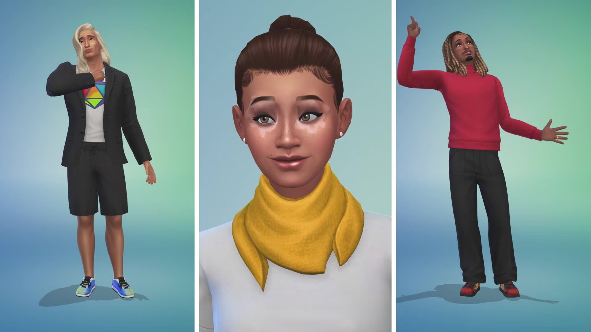 Exemple de vêtements et accessoires ajoutés aux Sims 4 pour les 25 ans de la franchise.