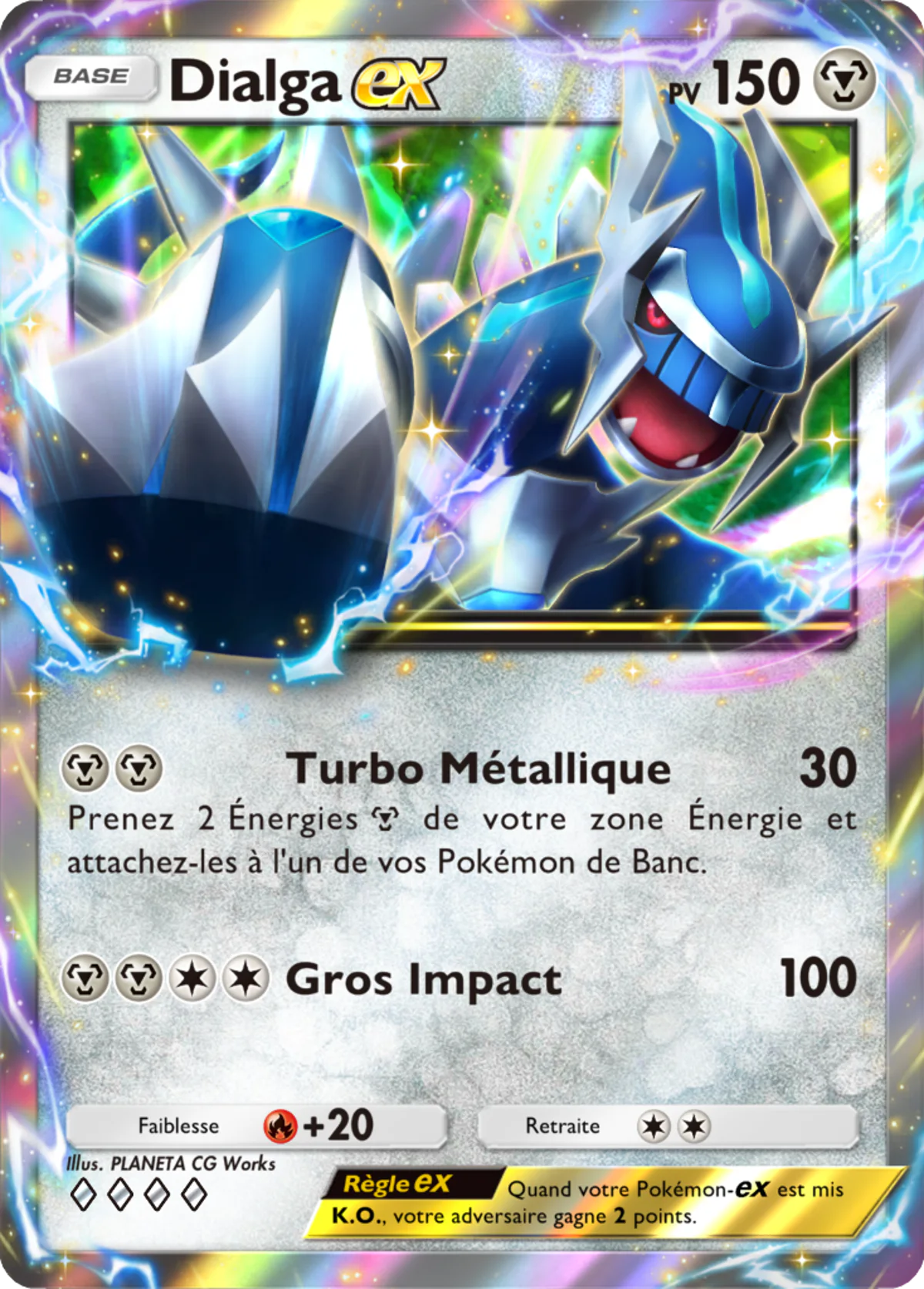 Carte Dialga-ex en version française dans Pokemon Pocket.