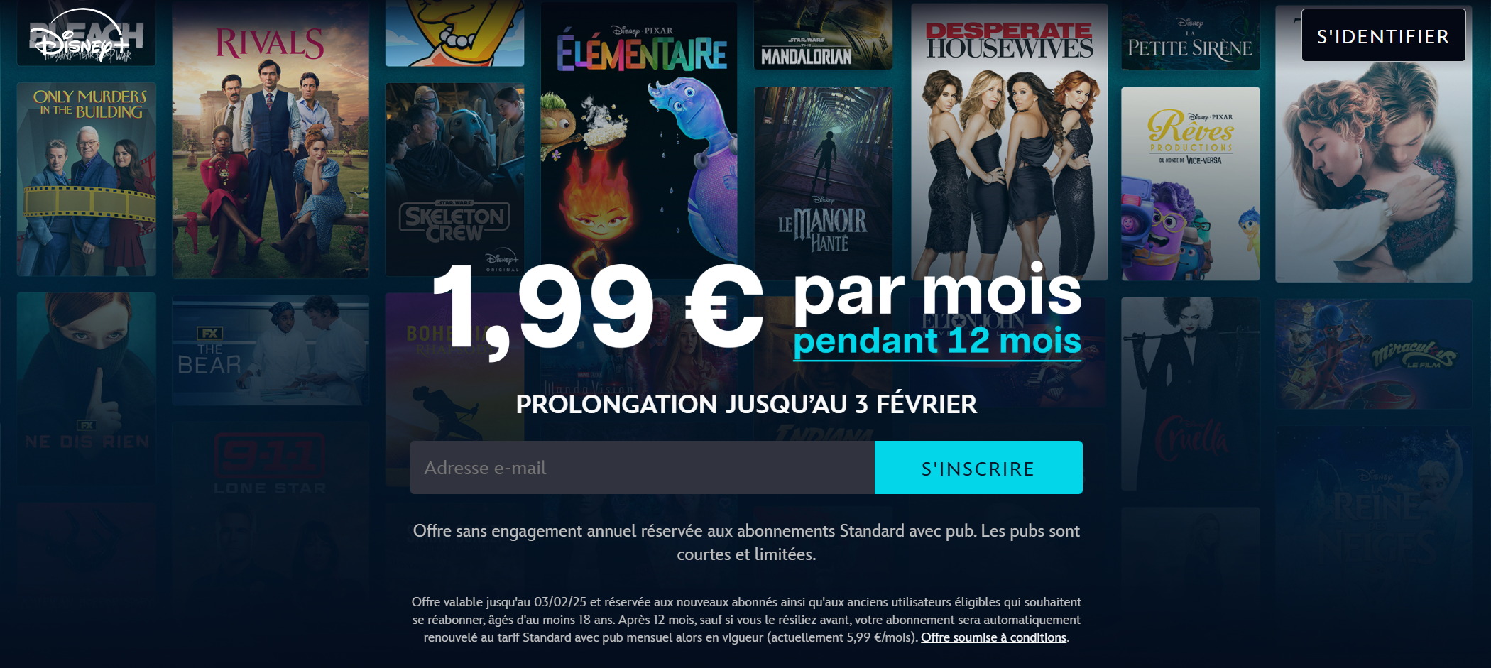 Illustration pour l'abonnement d'1 an Disney+ à 1,99 euros par mois. 