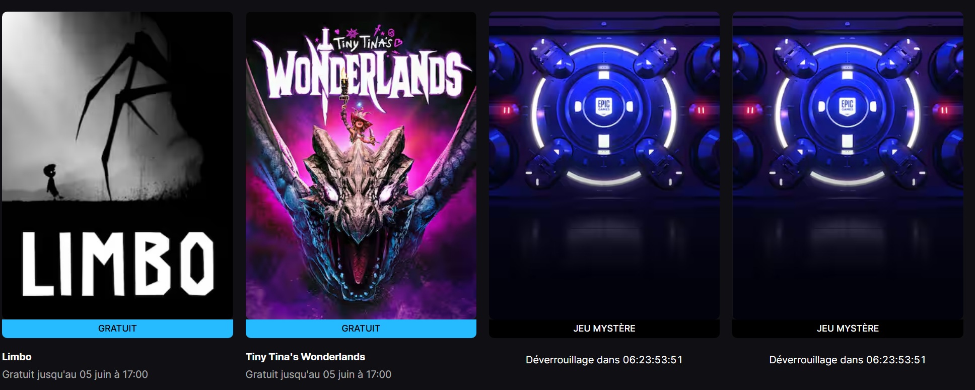Epic Games Store Jeux Gratuits Mystères 29 mai 2025