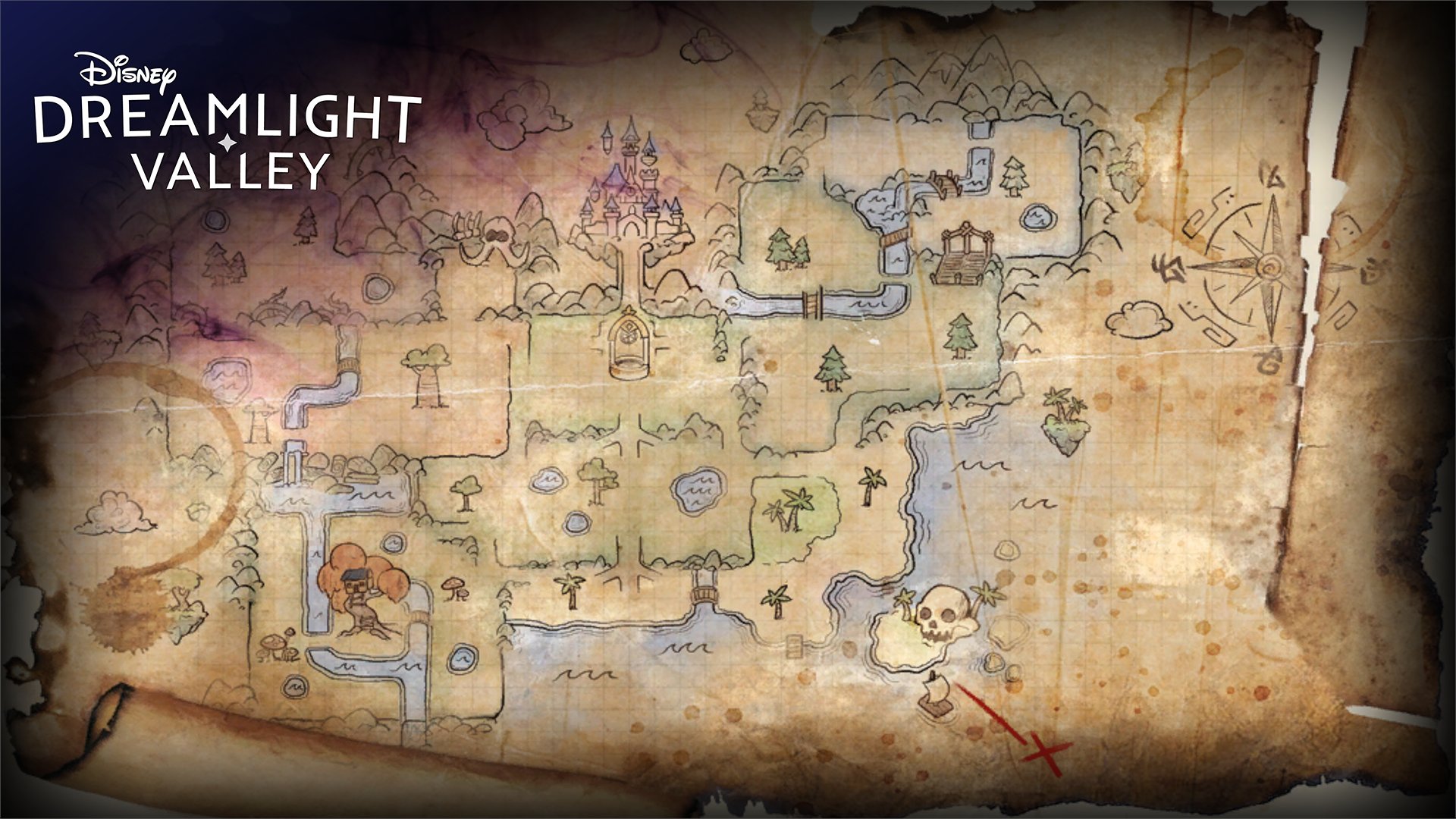 Disney Dreamlight Valley tease l'arrivée de Peter Pan avec une carte au trésor.