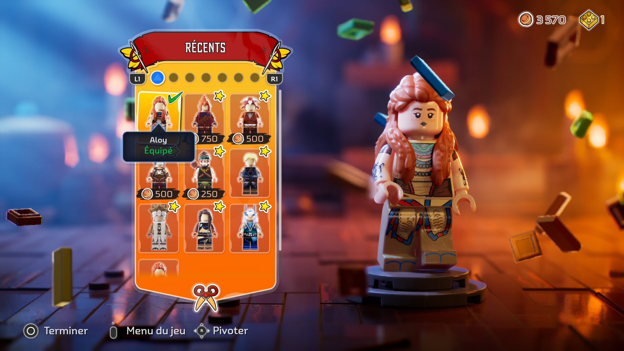 On peut changer la tenue d'Aloy dans LEGO Horizon Adventures.