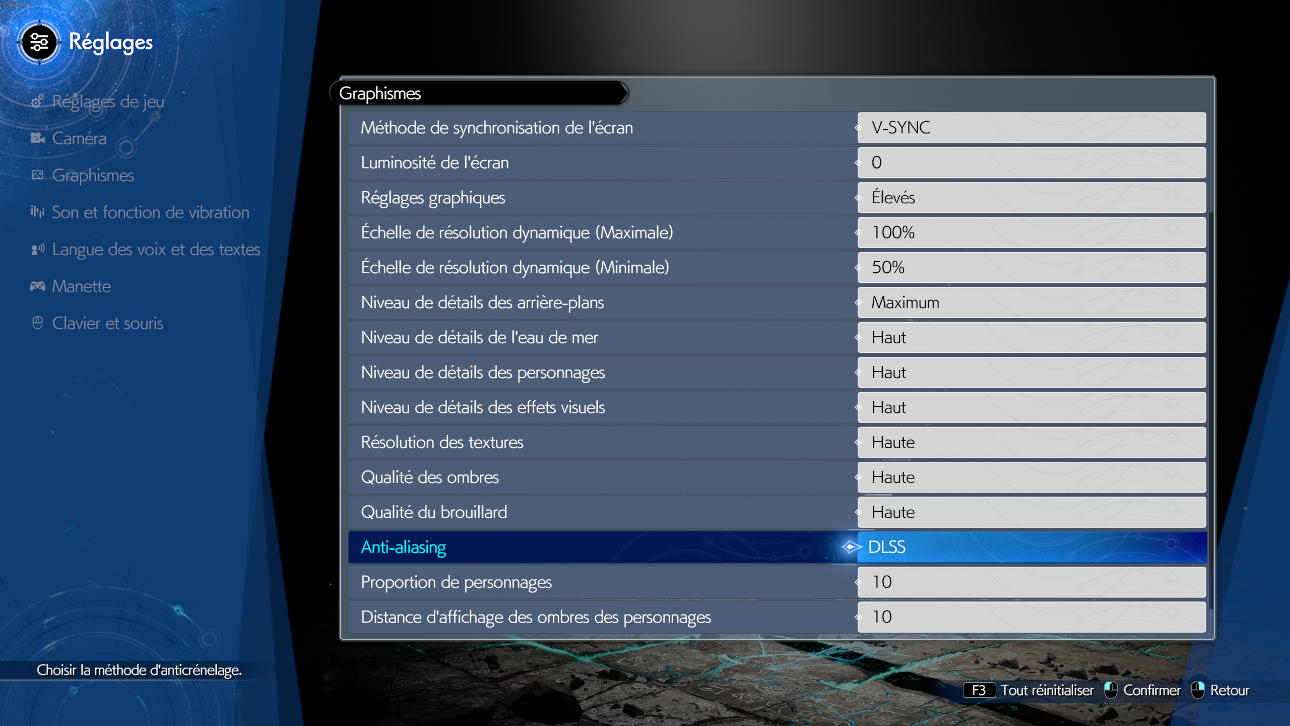 FF7 Rebirth PC Réglages