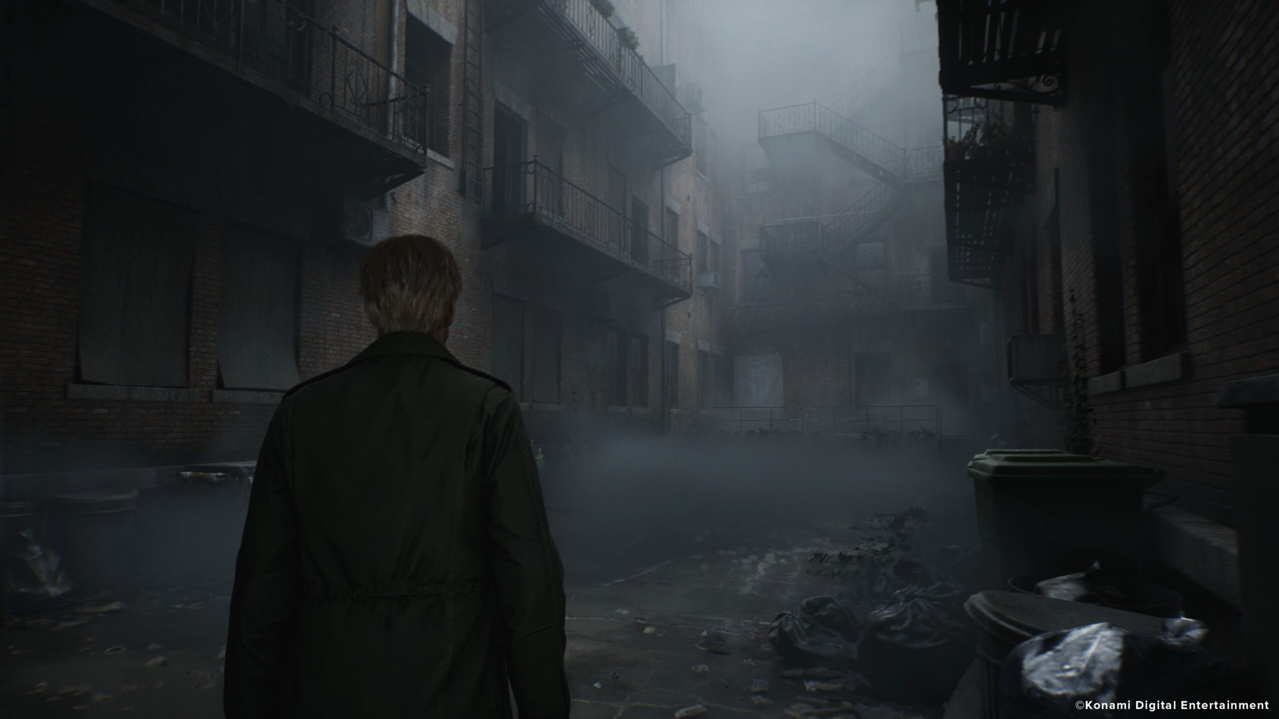 Cour des appartements dans SH2 Remake sur PS5