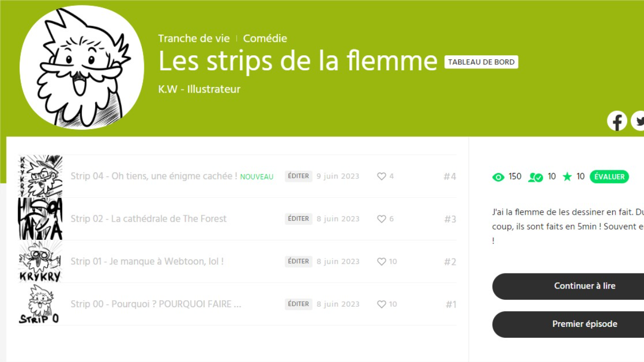 Je dessine un peu sur Webtoon